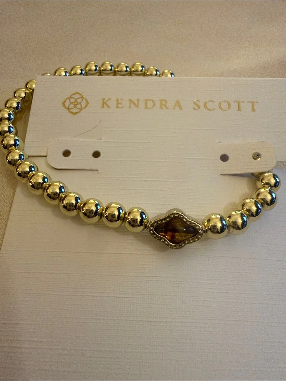 Kendra Scott Mini Elaina Gold Beaded Stretch Bracelet preloved